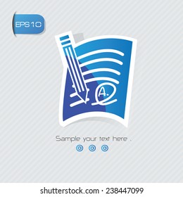 Grade A symbol,sticker design,blue version,clean vector