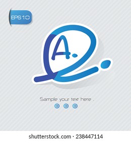 Grade A symbol,sticker design,blue version,clean vector