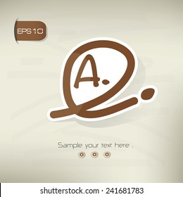 Grade A symbol,sticker design,brown version,clean vector