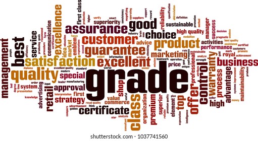 Grade word cloud concept. Vector illustration