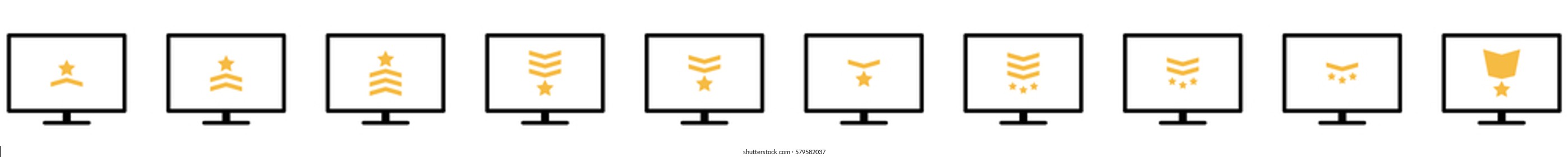 Grade_Rank_Adobe icon - Flat design, glyph style icon - Colored