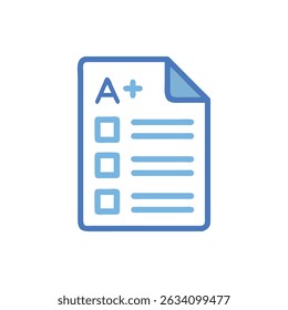 Graded paper icon showing success in simple design