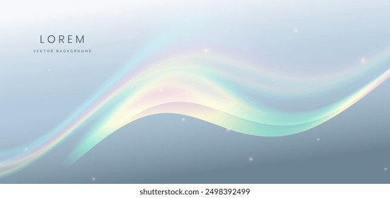 Gradeint colorful wave and light on grey background. You can use for ad, poster, template, business presentation. Vector illustration