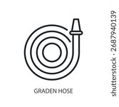 Graden hose thin line vector icons.