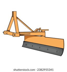 Grader blade part tool isolated on white vector illustration
