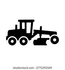 Grader Icon Containing grader, road construction, and heavy equipment icon. Solid icon.