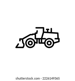Grader сolor line icon. Road construction. Pictogram for web page