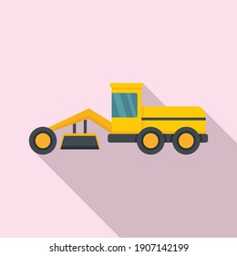 Grader machine building icon. Flat illustration of grader machine building vector icon for web design
