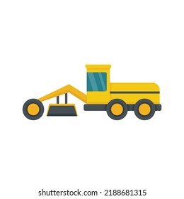 Grader machine building icon. Flat illustration of grader machine building vector icon isolated on white background