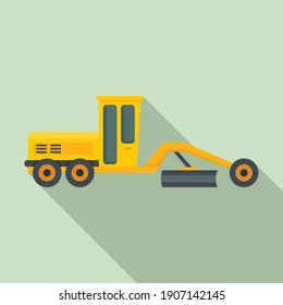 Grader machine bulldozer icon. Flat illustration of grader machine bulldozer vector icon for web design