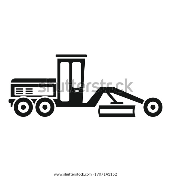 Grader machine bulldozer icon. Simple\
illustration of grader machine bulldozer vector icon for web design\
isolated on white\
background