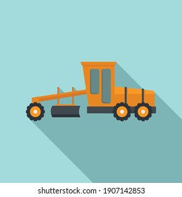 Grader machine construction icon. Flat illustration of grader machine construction vector icon for web design