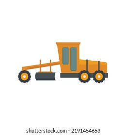 Grader machine construction icon. Flat illustration of grader machine construction vector icon isolated on white background