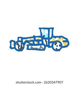 grader máquina construção veículo ícone doodle esboço vetor. grader máquina construção veículo sinal. símbolo isolado ilustração