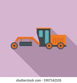 Grader machine demolition icon. Flat illustration of grader machine demolition vector icon for web design