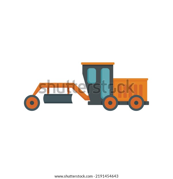 Grader machine demolition icon. Flat\
illustration of grader machine demolition vector icon isolated on\
white background