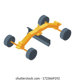 Grader machine demolition icon. Isometric of grader machine demolition vector icon for web design isolated on white background