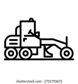 Grader machine equipment icon. Outline grader machine equipment vector icon for web design isolated on white background