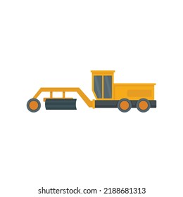 Icono de la gráfica de la máquina graduadora. Ilustración plana del icono vectorial de grava de la máquina niveladora aislado en fondo blanco