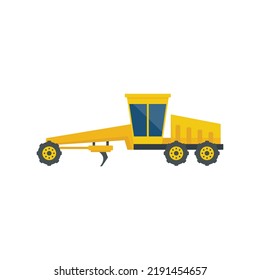 Grader machine icon. Flat illustration of grader machine vector icon isolated on white background