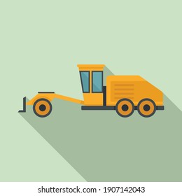 Grader machine machinery icon. Flat illustration of grader machine machinery vector icon for web design