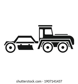 Grader machine tractor icon. Simple illustration of grader machine tractor vector icon for web design isolated on white background