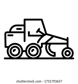 Grader machine utility icon. Outline grader machine utility vector icon for web design isolated on white background