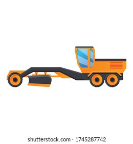 Grader machine vehicle icon. Cartoon of grader machine vehicle vector icon for web design isolated on white background