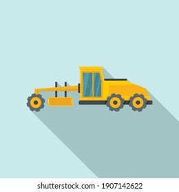 Symbol für das Grader-Maschinenfahrzeug. Flache Illustration von Grader-Maschine-Fahrzeug-Vektorsymbol für Webdesign