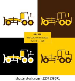 Grader outline  icon in four color options
