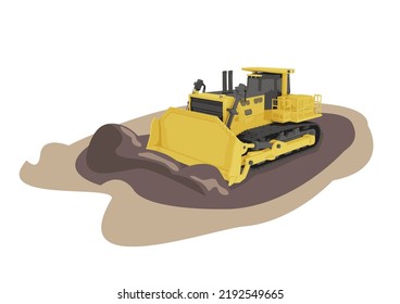 Grader truck building machinery.Vector illustration of heavy industrial equipment.