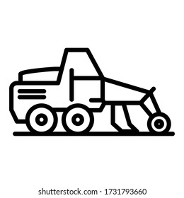 Grader vehicle icon. Outline grader vehicle vector icon for web design isolated on white background