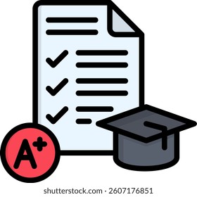 Grades Icon Lineal Color Vector Illustration