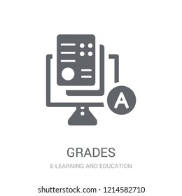 Grades icon. Trendy Grades logo concept on white background from E-learning and education collection. Suitable for use on web apps, mobile apps and print media.