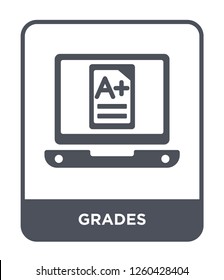 grades icon vector on white background., grades simple element illustration