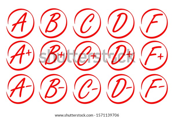 Grades Results Set Vector Hand Drawn Stock Vector (Royalty Free ...