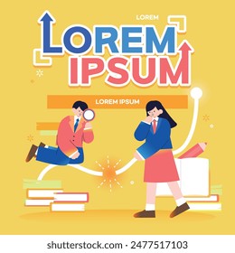 Grades Rising Education Illustration Template