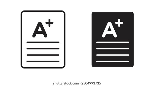 Grades vector icon collection. Solid and outlined style.