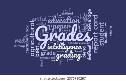 Grades word cloud template. Grades concept vector tagcloud background. vector illustration.