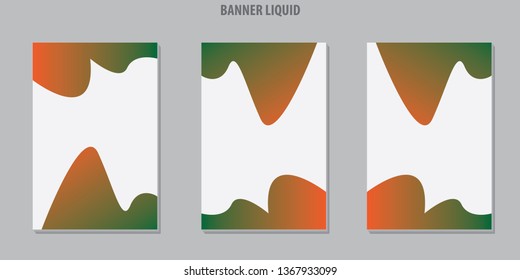 gradien banner liquid color green and orange