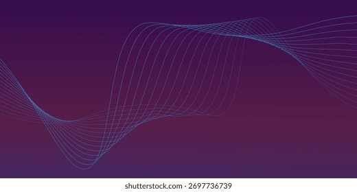 Gradien Blue purple red gradient mesh abstract background with wavy blended lines nice for project