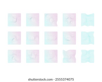 Gradien Distortred Grid Element Set