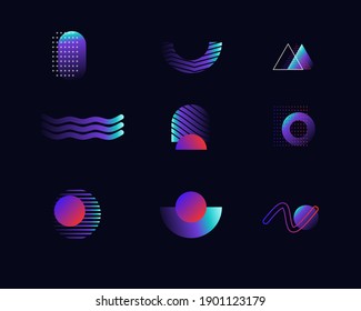 Gradien geometric shapes , for your artwork, illustration, design, bussines.  this elemets perfect for magazine, portofolio, poster, peamflet,