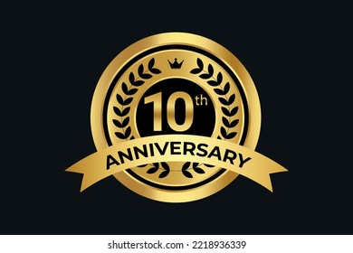 Diseño de plantilla de degradado por décimo aniversario.