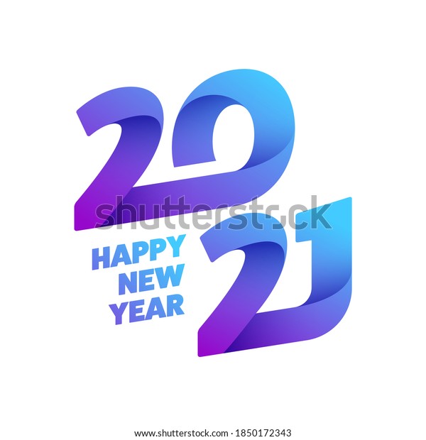Gradient 2021 Happy New Year Text Stock Vector (Royalty Free ...