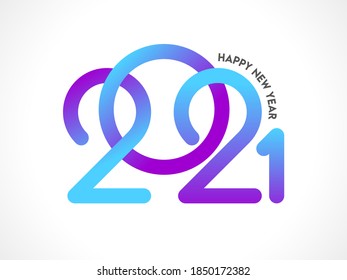 Gradiente 2021 Número de fondo blanco para feliz año nuevo.