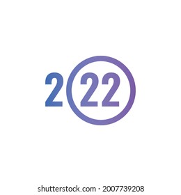 gradient 2022 logo on white background. blue-violet 2022 logo