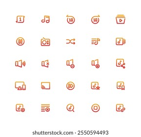 Gradient 25 Iconos Multimedia Para Web Y Móvil