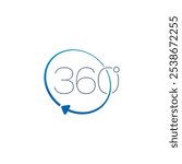 gradient 360 degree logo. 360 degree concept for business, technology world