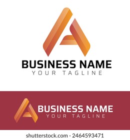 A gradient 3d abstract colorful letter typography logo design